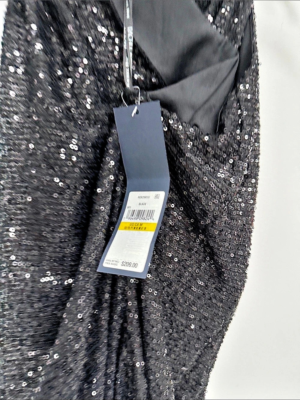 NEW BLACKRachel Roy Sequin Maxi  Dress in Black Size Medium